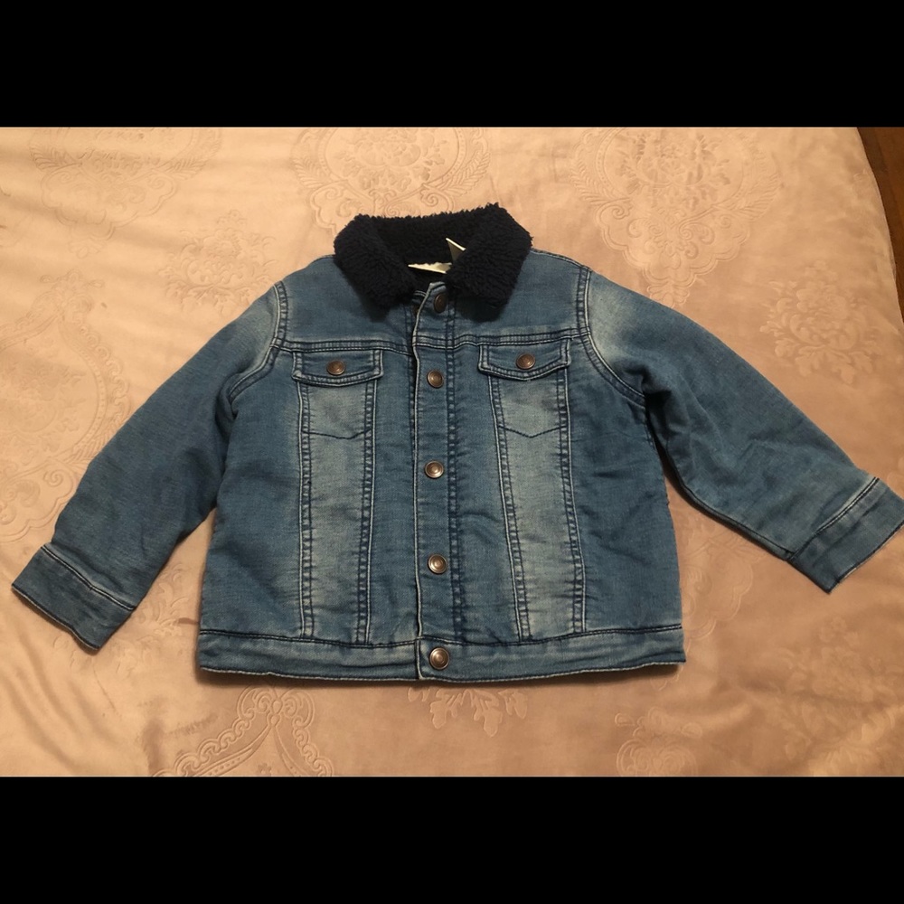 Denim Jacket with fur. Unisex boy/girl